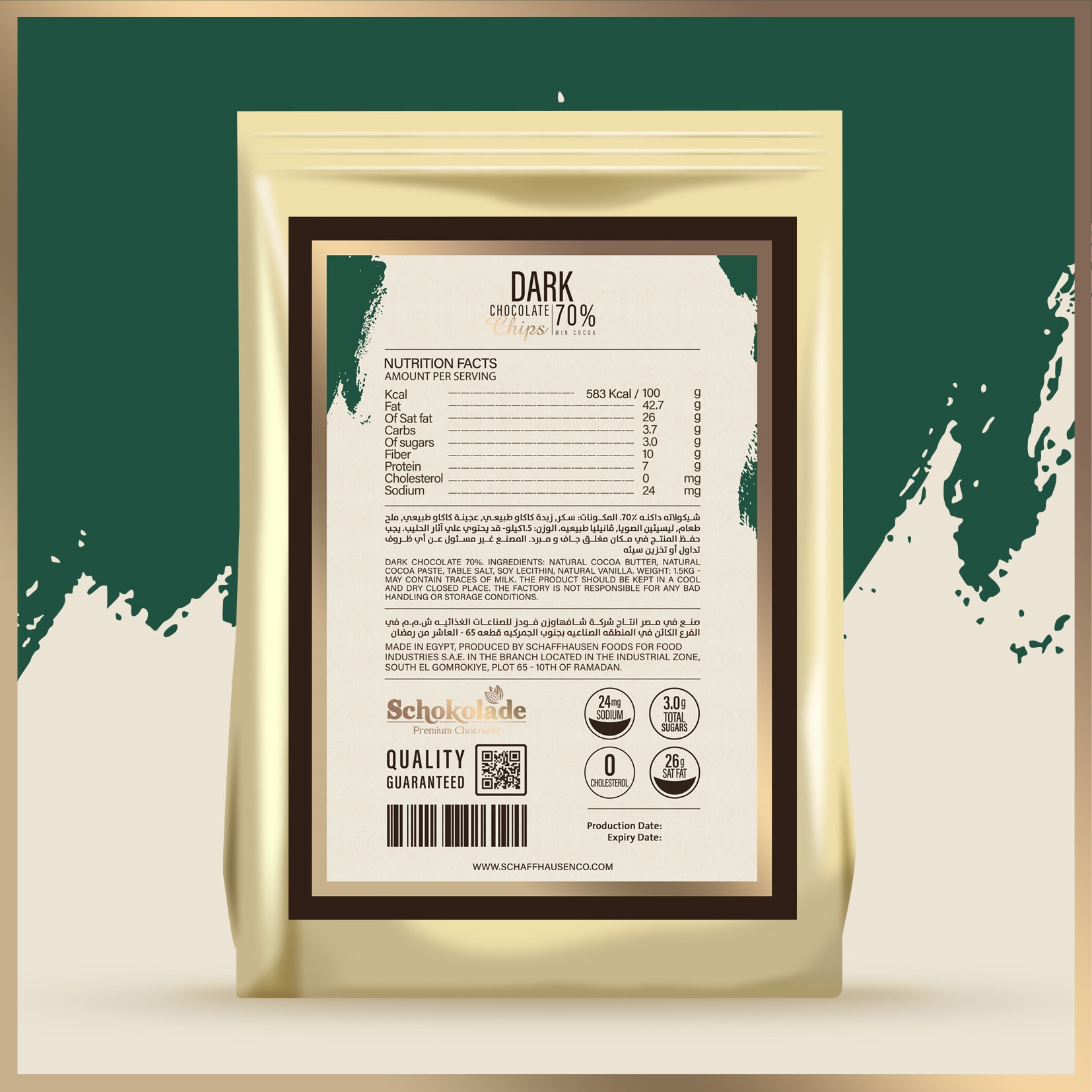 Schokolade Dark Chocolate Chips 70% Cocoa – Schaffhausen